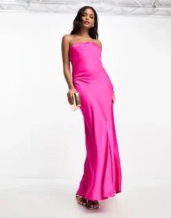 Forever New Asymmetical Chain Detail Maxi Dress In Pink