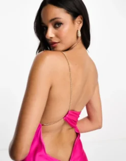 Forever New Asymmetical Chain Detail Maxi Dress In Pink -RIVER ISLAND || PULL & BEAR || ONLY Sales Store 204534281 3