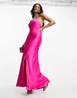 Forever New Asymmetical Chain Detail Maxi Dress In Pink -RIVER ISLAND || PULL & BEAR || ONLY Sales Store 204534281 4