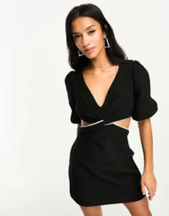 Forever New Petite Diamante Cut Out Mini Dress In Black -RIVER ISLAND || PULL & BEAR || ONLY Sales Store 204537867 3