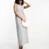 ASOS DESIGN Sleeveless Maxi Dress In Grey Marl