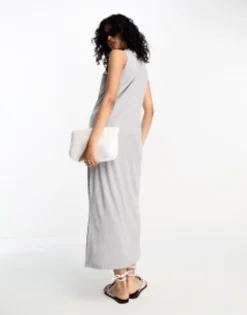 ASOS DESIGN Sleeveless Maxi Dress In Grey Marl -RIVER ISLAND || PULL & BEAR || ONLY Sales Store 204593211 3