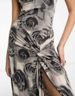 ASOS DESIGN Strappy Maxi Dress With Twist Detail In Mono Rose -RIVER ISLAND || PULL & BEAR || ONLY Sales Store 204593270 3