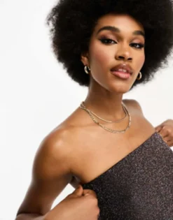 Threabdare Tall Bandeau Mini Dress In Black Glitter -RIVER ISLAND || PULL & BEAR || ONLY Sales Store 204610089 3