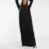 ASOS DESIGN Long Sleeve Maxi T-shirt Dress In Black