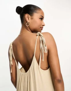 Vero Moda Petite Tie Shoulder Beach Maxi Dress In Cream -RIVER ISLAND || PULL & BEAR || ONLY Sales Store 204641963 3