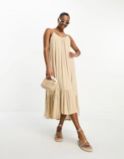 Vero Moda Petite Tie Shoulder Beach Maxi Dress In Cream -RIVER ISLAND || PULL & BEAR || ONLY Sales Store 204641963 4
