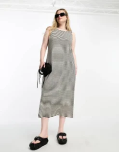 Vero Moda Curve Sleeveless Maxi Dress In Mono Stripe -RIVER ISLAND || PULL & BEAR || ONLY Sales Store 204658496 4