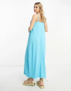 Vero Moda Chuck On Cami Maxi Dress In Blue -RIVER ISLAND || PULL & BEAR || ONLY Sales Store 204658739 3
