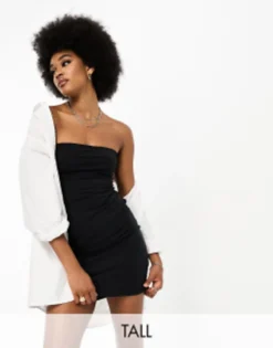 RIVER ISLAND || PULL & BEAR || ONLY Sales Store 23 Threadbare Tall Strapless Bodycon Dress In Black
