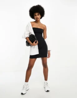 Threadbare Tall Strapless Bodycon Dress In Black -RIVER ISLAND || PULL & BEAR || ONLY Sales Store 204661135 4