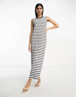 ASOS DESIGN Sleeveless Maxi Dress In Grey Marl -RIVER ISLAND || PULL & BEAR || ONLY Sales Store 204661918 1 stripe