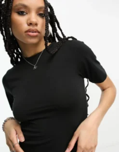 ASOS DESIGN 2 In 1 Crew Neck T-shirt Midi Dress With Cargo Skirt In Black -RIVER ISLAND || PULL & BEAR || ONLY Sales Store 204672366 3