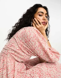 Glamorous Balloon Sleeve Wrap Mini Dress In Vintage Bud Floral -RIVER ISLAND || PULL & BEAR || ONLY Sales Store 204688094 3