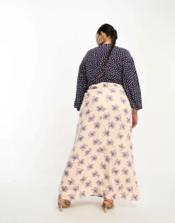 ASOS DESIGN Curve Long Sleeve Viscose Maxi Dress In Mixed Spot And Floral Print -RIVER ISLAND || PULL & BEAR || ONLY Sales Store 204697193 4