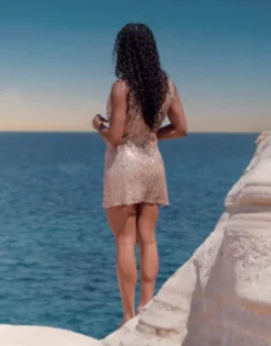 4th & Reckless X Loz Vassallo Minitie Beaded Knit Mini Beach Summer Dress In Cream -RIVER ISLAND || PULL & BEAR || ONLY Sales Store 204697485 4