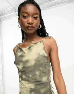 Weekday Quinn Satin Maxi Dress In Texture Print -RIVER ISLAND || PULL & BEAR || ONLY Sales Store 204719385 4