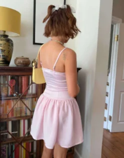 Daisy Street X Chloe Davie Y2K Drop Waist Satin Corset Dress With Frill Hem -RIVER ISLAND || PULL & BEAR || ONLY Sales Store 204726803 4