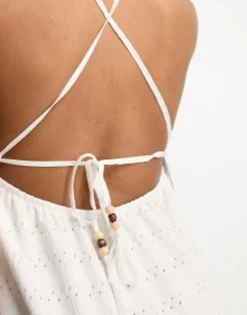 PULL & BEAR Pull&Bear Strappy Smock Midi Dress In White -RIVER ISLAND || PULL & BEAR || ONLY Sales Store 204746428 3