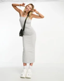 COLLUSION Square Neck Cami Maxi Dress In Blue -RIVER ISLAND || PULL & BEAR || ONLY Sales Store 204770424 1 grey