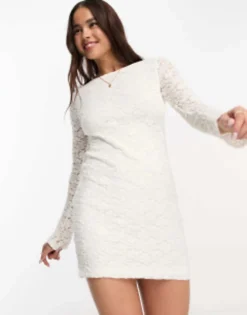 Stradivarius Lace Mini Dress In Ecru -RIVER ISLAND || PULL & BEAR || ONLY Sales Store 204809426 3