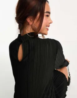 Vero Moda Plisse Mini Dress In Black -RIVER ISLAND || PULL & BEAR || ONLY Sales Store 204821712 3