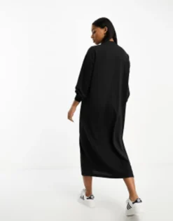 Vero Moda Button Through Maxi Cardigan Dress In Black -RIVER ISLAND || PULL & BEAR || ONLY Sales Store 204822266 4