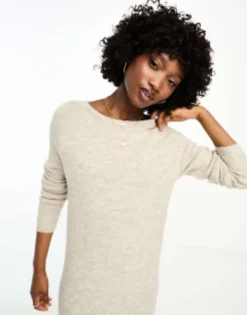 Vero Moda Knitted Jumper Midi Dress In Cream -RIVER ISLAND || PULL & BEAR || ONLY Sales Store 204859326 3