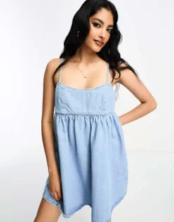 ASOS DESIGN Denim Cami Mini Dress In Wash Black -RIVER ISLAND || PULL & BEAR || ONLY Sales Store 204867563 1 lightblue