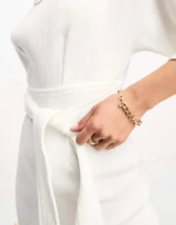 Closet London Ribbed Pencil Midi Dress In Cream -RIVER ISLAND || PULL & BEAR || ONLY Sales Store 204884474 3