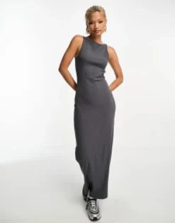 COLLUSION Maxi Dress In Grey