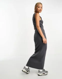 COLLUSION Maxi Dress In Grey -RIVER ISLAND || PULL & BEAR || ONLY Sales Store 204889043 3