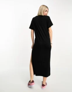 COLLUSION Slinky Maxi T-shirt Dress In Black -RIVER ISLAND || PULL & BEAR || ONLY Sales Store 204889238 4