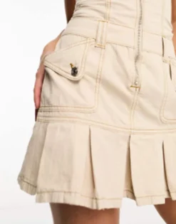 Reclaimed Vintage Cargo Mini Dress In Stone -RIVER ISLAND || PULL & BEAR || ONLY Sales Store 204938884 3