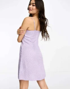 Monki Cami Mini Dress In Lilac Ditsy Print -RIVER ISLAND || PULL & BEAR || ONLY Sales Store 204947710 3