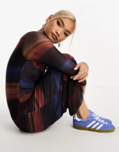 Only Keyhole Detail Mesh Maxi Dress In Multi Ombre Stripe -RIVER ISLAND || PULL & BEAR || ONLY Sales Store 204961636 4