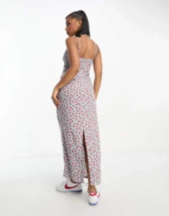 Motel Floral Print Cami Maxi Dress In Baby Blue -RIVER ISLAND || PULL & BEAR || ONLY Sales Store 204979666 3