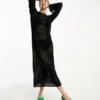 & Other Stories Crochet Maxi Dress In Black