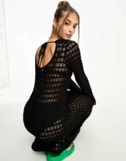 & Other Stories Crochet Maxi Dress In Black -RIVER ISLAND || PULL & BEAR || ONLY Sales Store 204980778 3