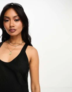 River Island Satin Maxi Dress In Black -RIVER ISLAND || PULL & BEAR || ONLY Sales Store 204990062 3