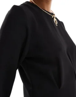 ASOS DESIGN Nipped In Waist Long Sleeve Mini Dress In Black -RIVER ISLAND || PULL & BEAR || ONLY Sales Store 205008344 3