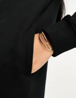 ASOS DESIGN Midi Sweat Dress With Pockets In Black -RIVER ISLAND || PULL & BEAR || ONLY Sales Store 205025652 4