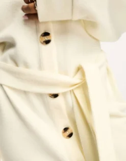 ASOS DESIGN Super Soft Button Through Maxi Cardigan Belted Dress In Winter White -RIVER ISLAND || PULL & BEAR || ONLY Sales Store 205026318 3