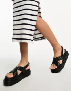 PULL & BEAR Pull&Bear Ribbed Midi Dress In Black & White Stripe -RIVER ISLAND || PULL & BEAR || ONLY Sales Store 205038901 3