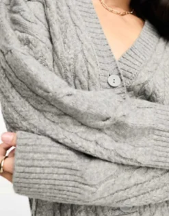 ASOS DESIGN Cable Cardigan Mini Dress In Grey -RIVER ISLAND || PULL & BEAR || ONLY Sales Store 205107492 3