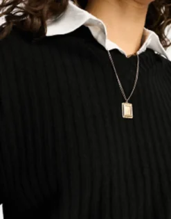 ASOS DESIGN Petite Supersoft Mini Dress With Collar Detail And Bodycon Skirt In Black -RIVER ISLAND || PULL & BEAR || ONLY Sales Store 205192797 4