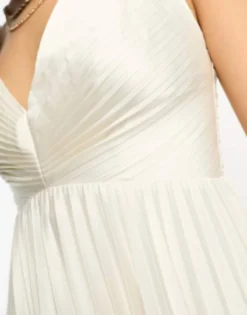 Abercrombie & Fitch Dropped Waist Pleated Mini Dress In White -RIVER ISLAND || PULL & BEAR || ONLY Sales Store 205226695 3