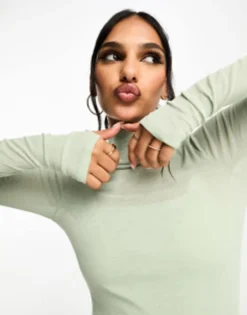 ASOS DESIGN Mesh High Neck Maxi Dress In Sage -RIVER ISLAND || PULL & BEAR || ONLY Sales Store 205296724 4