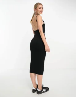 PULL & BEAR Pull&Bear Backless Midaxi Dress In Black