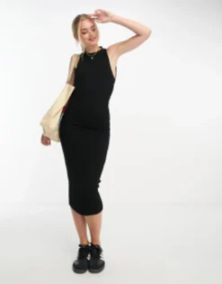 PULL & BEAR Pull&Bear Backless Midaxi Dress In Black -RIVER ISLAND || PULL & BEAR || ONLY Sales Store 205341447 4